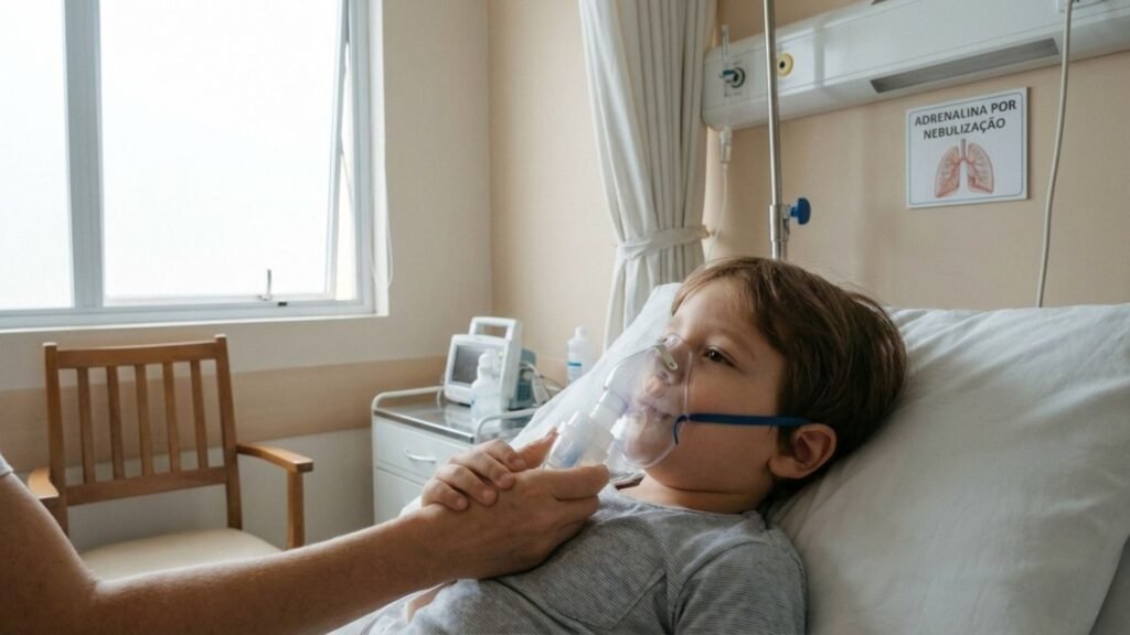 Adrenalina diferenças entre via EV e nebulização em adultos e crianças.